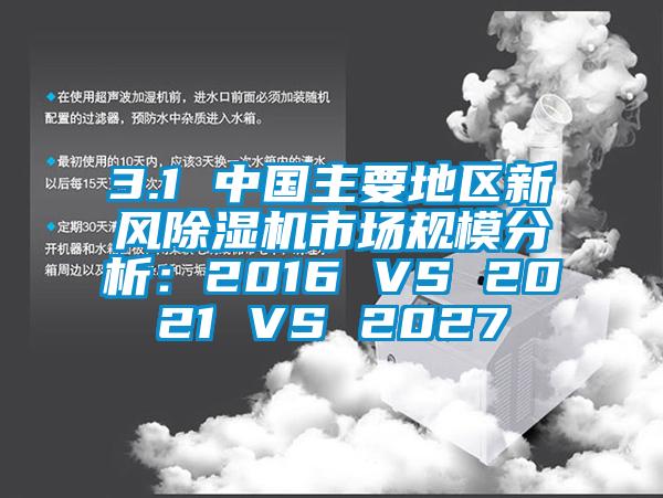 3.1 中國主要地區新風除濕機市場規模分析:2016 VS 2021 VS 2027